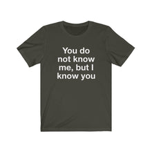 Load image into Gallery viewer, You Do Not Know Me-  Unisex Jersey Short Sleeve Tee-1