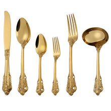 Load image into Gallery viewer, Luxury Golden Vintage Dinner Set