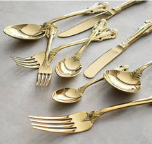 Load image into Gallery viewer, Luxury Golden Vintage Dinner Set
