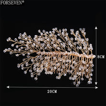 Load image into Gallery viewer, Women's Gold Color Crystal Simulated Pearl Hair Comb
