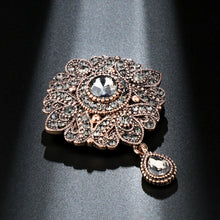 Load image into Gallery viewer, Women's Kinel Vintage Gray Crystal Flower Brooch
