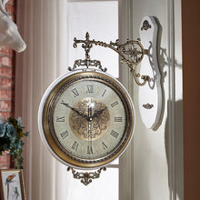 Load image into Gallery viewer, Vintage Large Luxury Metal Double-side Silent Clocks Wall Clock