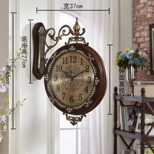 Load image into Gallery viewer, Vintage Large Luxury Metal Double-side Silent Clocks Wall Clock