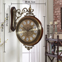 Load image into Gallery viewer, Vintage Large Luxury Metal Double-side Silent Clocks Wall Clock