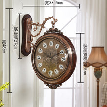 Load image into Gallery viewer, Vintage Large Luxury Metal Double-side Silent Clocks Wall Clock