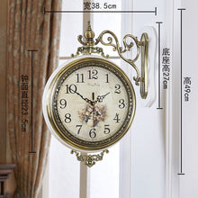 Load image into Gallery viewer, Vintage Large Luxury Metal Double-side Silent Clocks Wall Clock