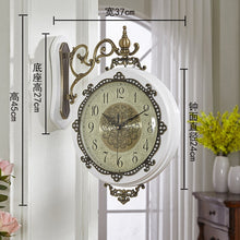 Load image into Gallery viewer, Vintage Large Luxury Metal Double-side Silent Clocks Wall Clock