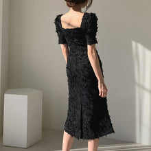 Load image into Gallery viewer, Women's Square Collar Tassel Dress