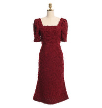 Load image into Gallery viewer, Women's Square Collar Tassel Dress