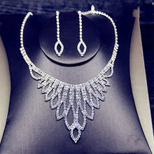Load image into Gallery viewer, Women's Shine Geometric Rhinestone Necklace Earrings
