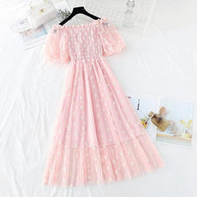 Load image into Gallery viewer, Women's Daisies Embroidery Mesh Dress