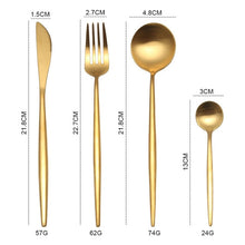 Load image into Gallery viewer, Gold Cutlery Set 304 Stainless Steel Cutlery Set