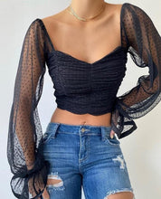 Load image into Gallery viewer, Women's Polka Dot Mesh Blouse