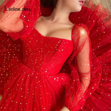 Load image into Gallery viewer, Women's Tulle Long Sleeve Short Dress