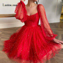 Load image into Gallery viewer, Women's Tulle Long Sleeve Short Dress