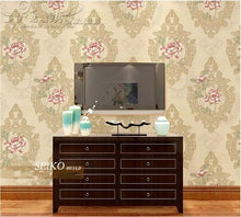 Load image into Gallery viewer, 3D Stereo Embroidered Bronzing Nonwoven Fabric Wallpaper