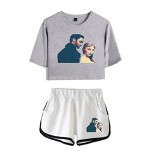 Load image into Gallery viewer, Bridgerton Navel T Shirt Casual Two Piece