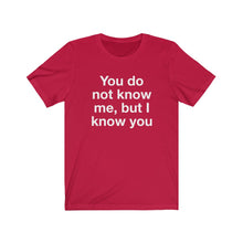 Load image into Gallery viewer, You Do Not Know Me-  Unisex Jersey Short Sleeve Tee-1
