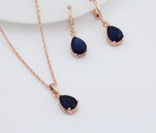 Load image into Gallery viewer, Women&#39;s Delicate Zircon Water Drop Rose Gold Jewelry Set
