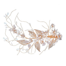 Load image into Gallery viewer, Women&#39;s Hair Gold Leaf Crown Clip
