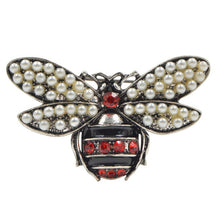 Load image into Gallery viewer, Men&#39;s Rhinestone and Pearl Bee Brooch
