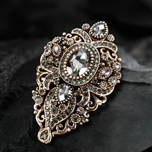 Load image into Gallery viewer, Vintage Gray Crystal Brooch
