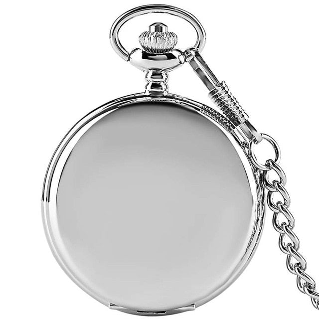 Luxury Smooth Silver Pendant Pocket Watch