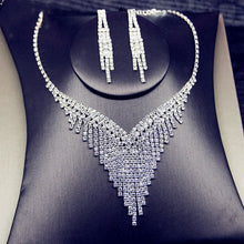 Load image into Gallery viewer, Women&#39;s Shine Geometric Rhinestone Necklace Earrings
