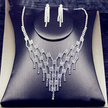 Load image into Gallery viewer, Women&#39;s Shine Geometric Rhinestone Necklace Earrings
