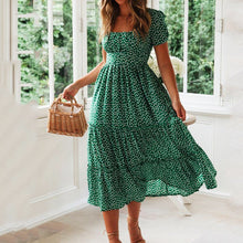 Load image into Gallery viewer, Women&#39;s Vintage Print Puff Sleeve Dress
