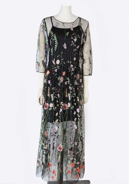 Women's Embroidery Floral Dress – Lady Whistledown's Store
