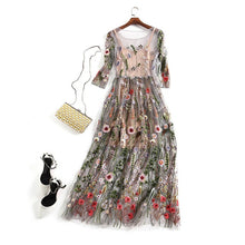 Load image into Gallery viewer, Women&#39;s Embroidery Floral Dress
