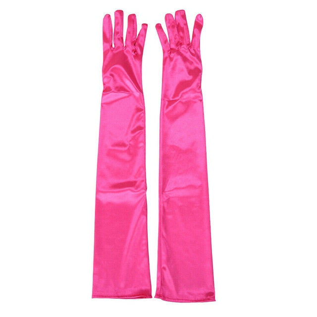 Women's Evening Party Formal Gloves Solid Color Satin