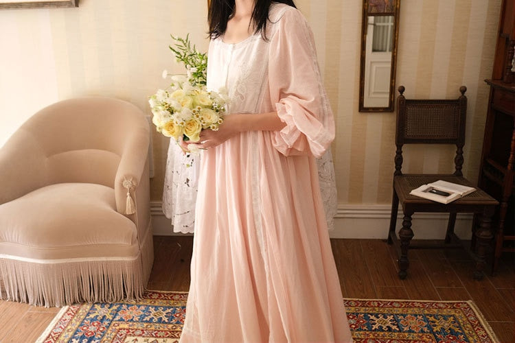 Women's Vintage Embroidery Pure Cotton Nightgowns