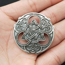 Load image into Gallery viewer, Norse Viking Brooch Witchy Large Big Vintage Irish Knot Brooch
