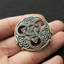 Load image into Gallery viewer, Norse Viking Brooch Witchy Large Big Vintage Irish Knot Brooch
