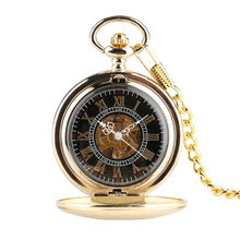 Load image into Gallery viewer, Golden Mechanical Pocket Watch
