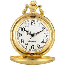 Load image into Gallery viewer, Royal Gold Shield Crown Pattern Quartz Pocket Watch
