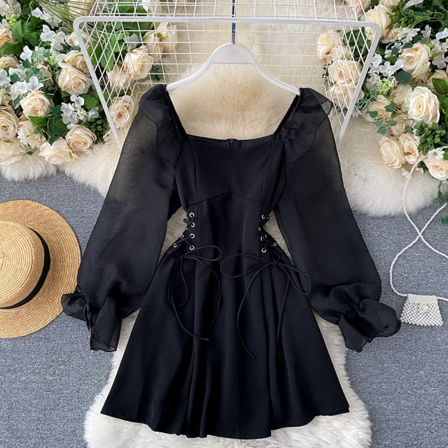 Women's Vintage Square Collar Dress