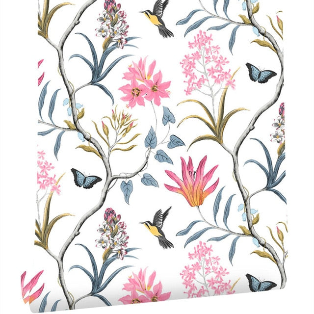 Self Adhesive Floral Bird Wallpaper