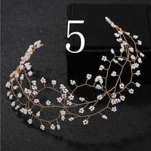 Load image into Gallery viewer, Women&#39;s Vintage Bride Handmade Gold Pearl Headband
