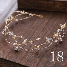 Load image into Gallery viewer, Women&#39;s Vintage Bride Handmade Gold Pearl Headband
