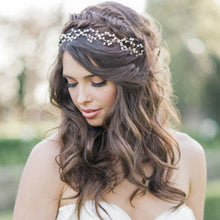 Load image into Gallery viewer, Women&#39;s Vintage Bride Handmade Gold Pearl Headband
