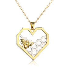 Load image into Gallery viewer, Women&#39;s Rose Zircon Bee Pineapple Pendant Gold Chain Necklace
