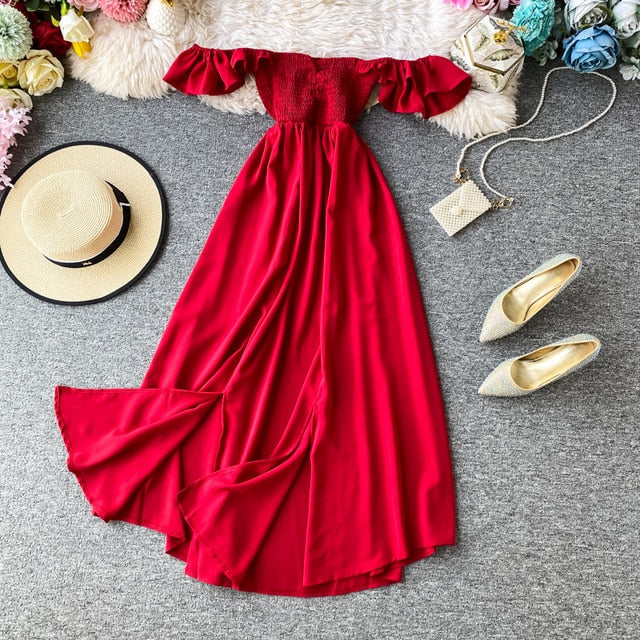 Women's Vintage Shoulder Dress