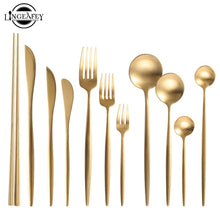 Load image into Gallery viewer, Gold Cutlery Set 304 Stainless Steel Cutlery Set
