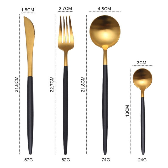 Gold Cutlery Set 304 Stainless Steel Cutlery Set