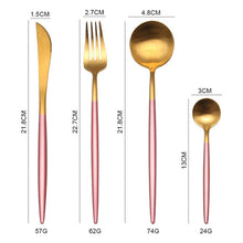 Load image into Gallery viewer, Gold Cutlery Set 304 Stainless Steel Cutlery Set
