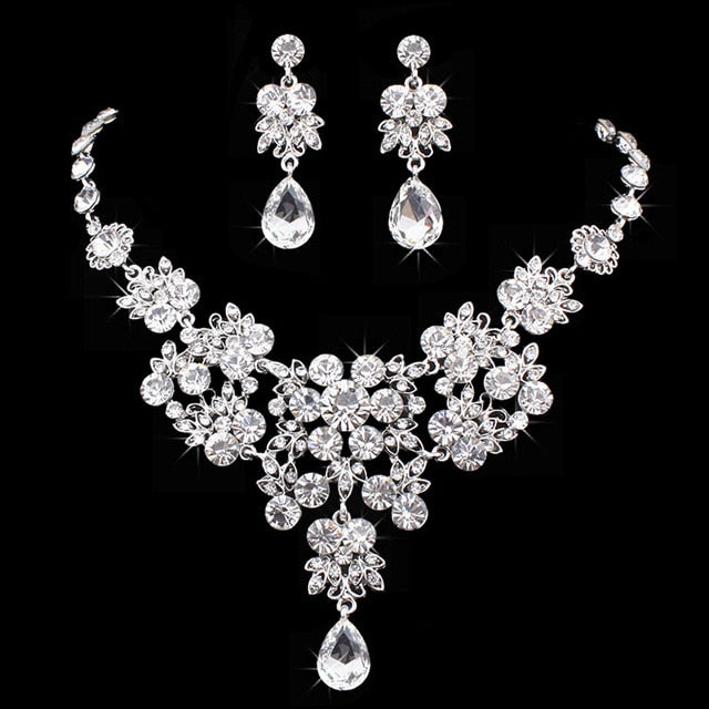 Women's Crystal Charm Necklace Set