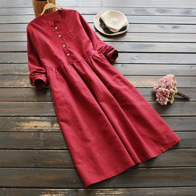 Women's Embroidery Long Shirt Dress – Lady Whistledown's Store